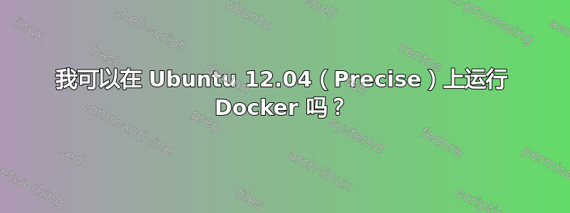 我可以在 Ubuntu 12.04（Precise）上运行 Docker 吗？