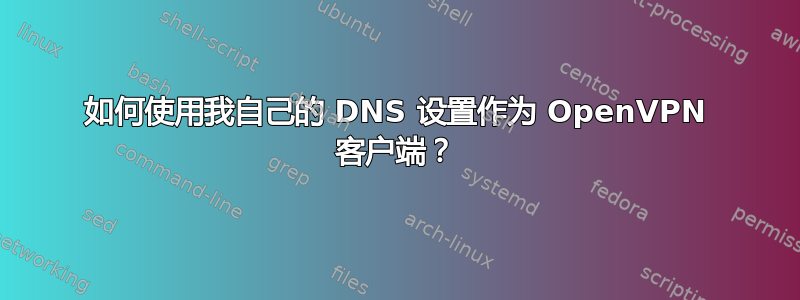 如何使用我自己的 DNS 设置作为 OpenVPN 客户端？