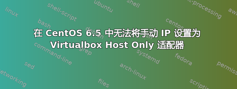 在 CentOS 6.5 中无法将手动 IP 设置为 Virtualbox Host Only 适配器