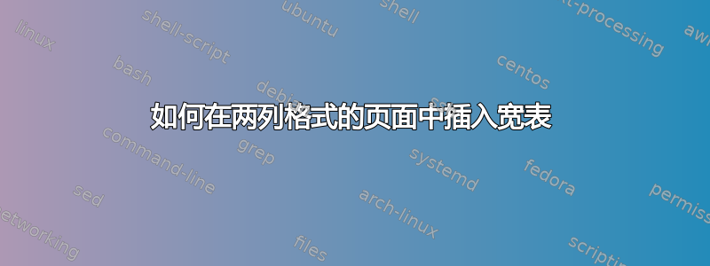 如何在两列格式的页面中插入宽表