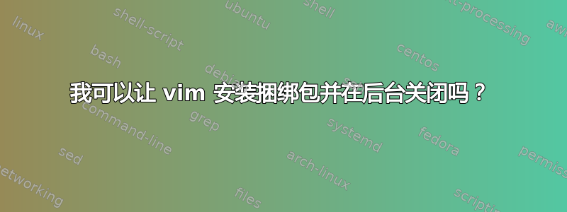 我可以让 vim 安装捆绑包并在后台关闭吗？