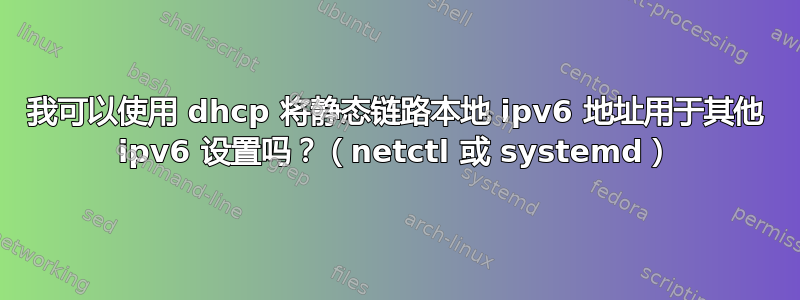 我可以使用 dhcp 将静态链路本地 ipv6 地址用于其他 ipv6 设置吗？（netctl 或 systemd）