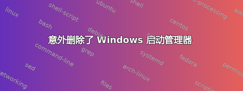 意外删除了 Windows 启动管理器