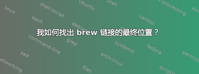 我如何找出 brew 链接的最终位置？