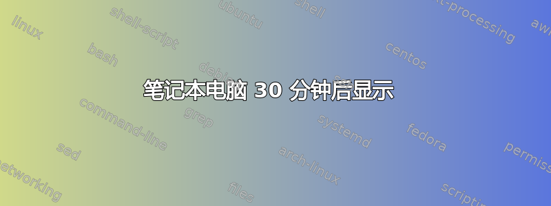 笔记本电脑 30 分钟后显示 