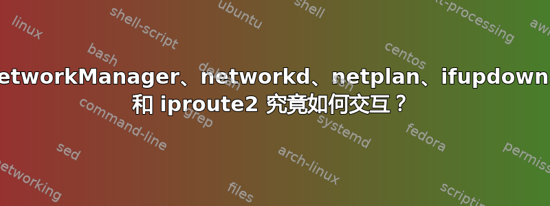 NetworkManager、networkd、netplan、ifupdown2 和 iproute2 究竟如何交互？