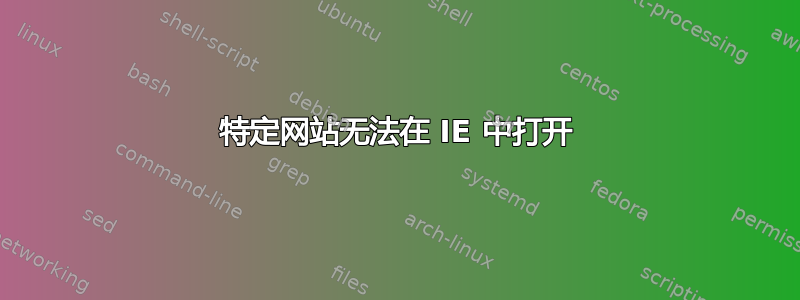 特定网站无法在 IE 中打开