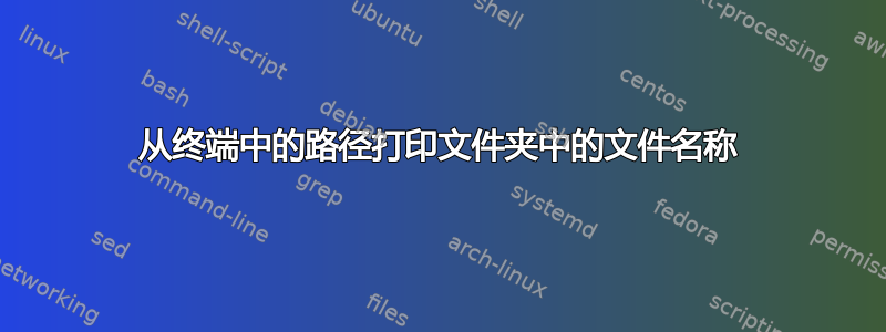 从终端中的路径打印文件夹中的文件名称