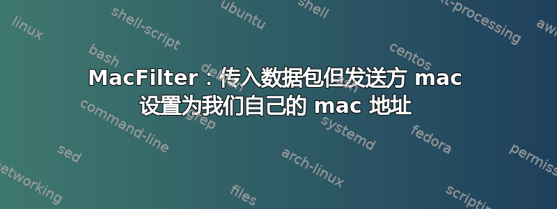 MacFilter：传入数据包但发送方 mac 设置为我们自己的 mac 地址