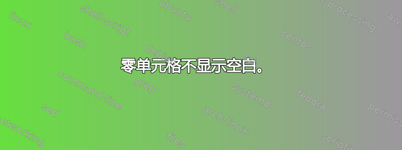 零单元格不显示空白。 