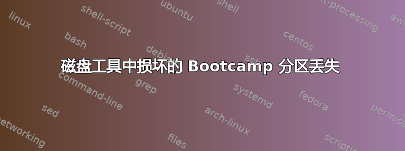 磁盘工具中损坏的 Bootcamp 分区丢失