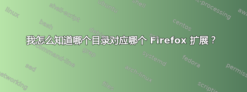 我怎么知道哪个目录对应哪个 Firefox 扩展？