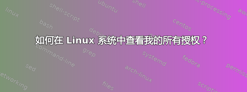 如何在 Linux 系统中查看我的所有授权？