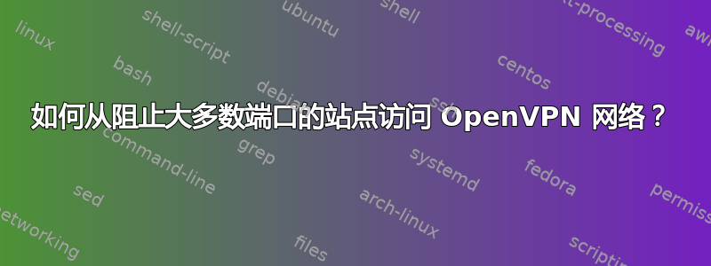 如何从阻止大多数端口的站点访问 OpenVPN 网络？