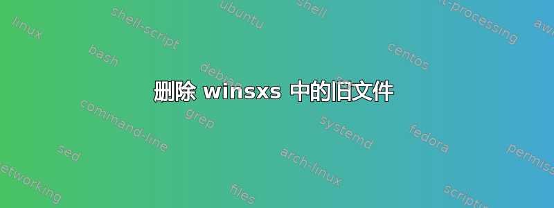 删除 winsxs 中的旧文件