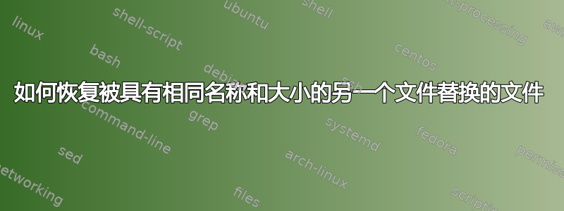 如何恢复被具有相同名称和大小的另一个文件替换的文件