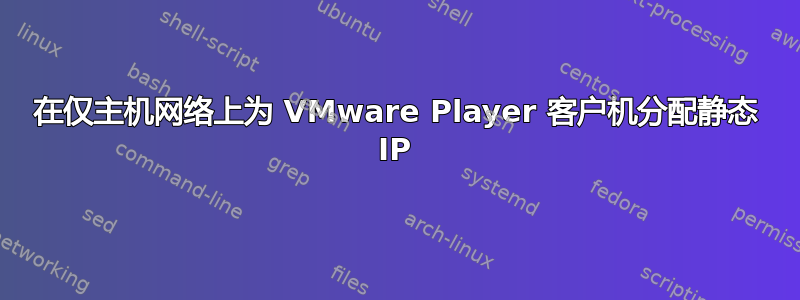 在仅主机网络上为 VMware Player 客户机分配静态 IP