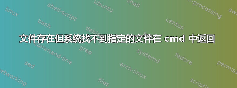 文件存在但系统找不到指定的文件在 cmd 中返回