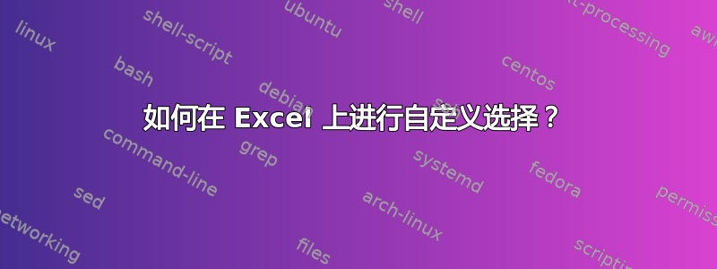 如何在 Excel 上进行自定义选择？