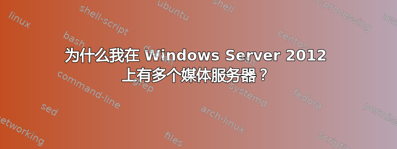 为什么我在 Windows Server 2012 上有多个媒体服务器？