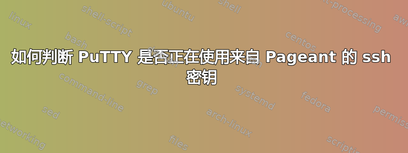 如何判断 PuTTY 是否正在使用来自 Pageant 的 ssh 密钥