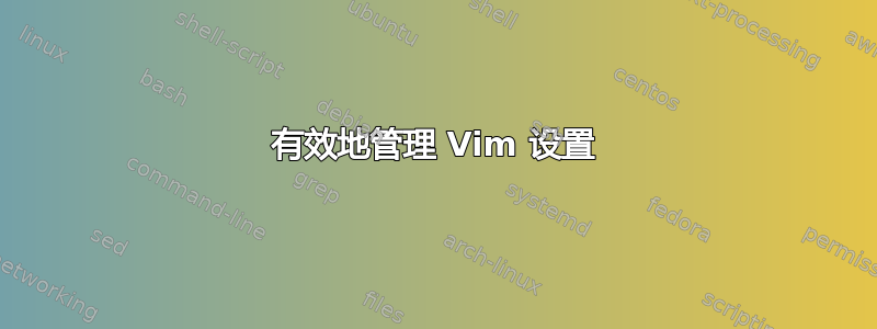 有效地管理 Vim 设置