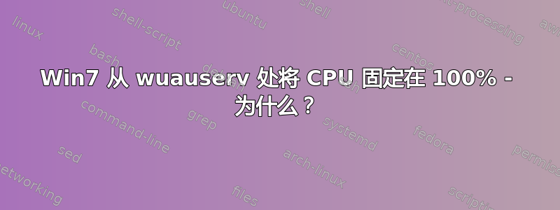 Win7 从 wuauserv 处将 CPU 固定在 100% - 为什么？