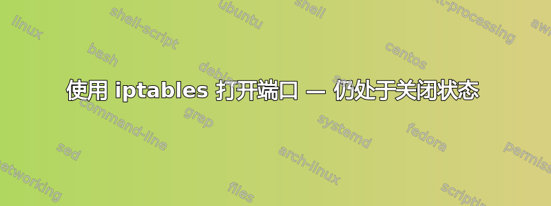 使用 iptables 打开端口 — 仍处于关闭状态