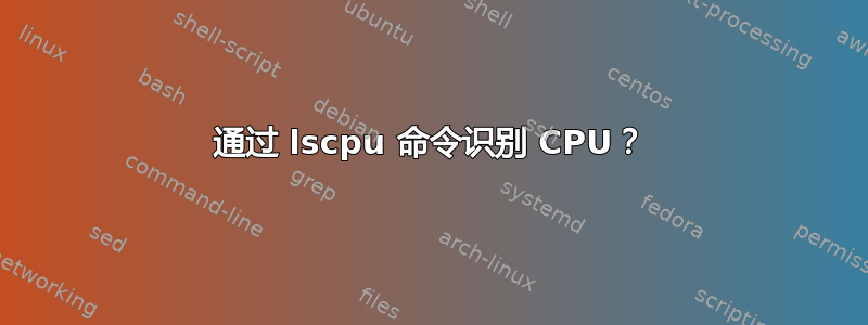 通过 lscpu 命令识别 CPU？