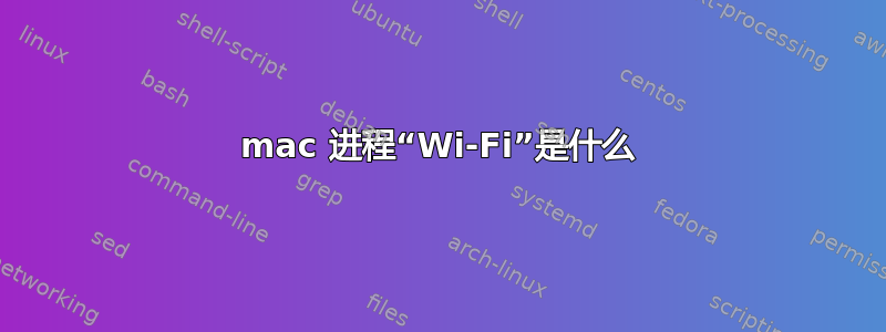 mac 进程“Wi-Fi”是什么