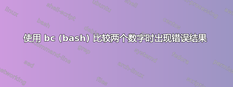 使用 bc (bash) 比较两个数字时出现错误结果