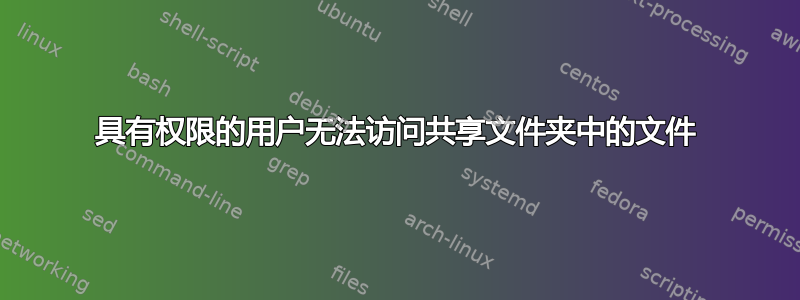 具有权限的用户无法访问共享文件夹中的文件