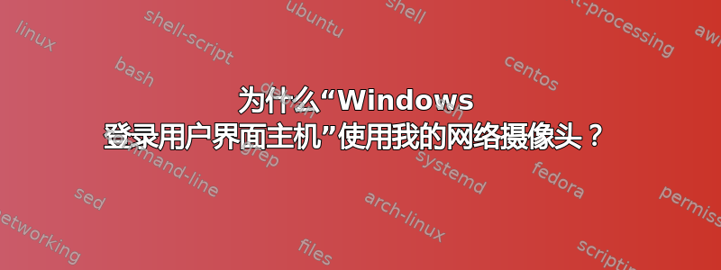 为什么“Windows 登录用户界面主机”使用我的网络摄像头？