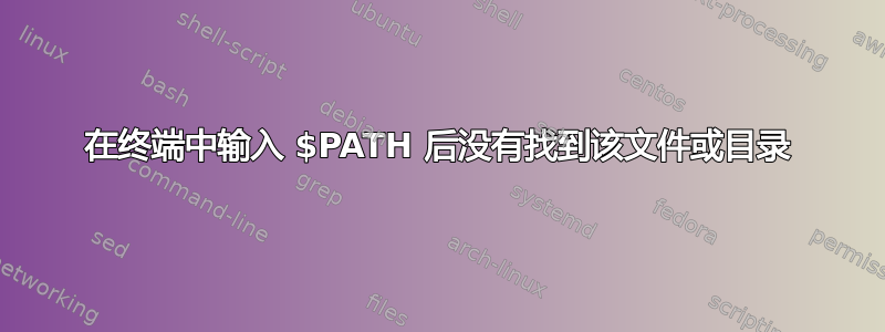 在终端中输入 $PATH 后没有找到该文件或目录