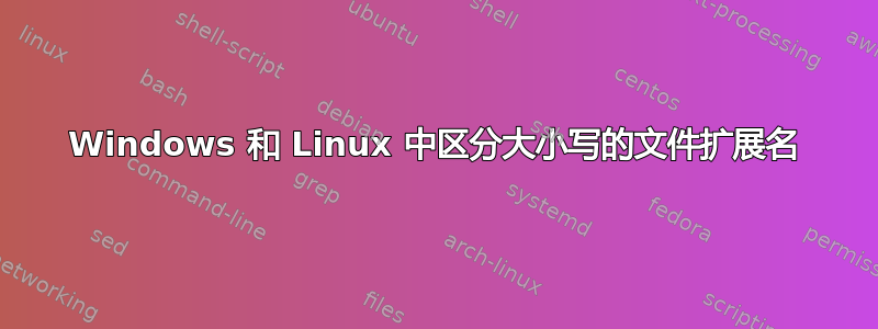 Windows 和 Linux 中区分大小写的文件扩展名