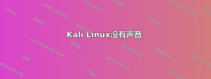 Kali Linux没有声音