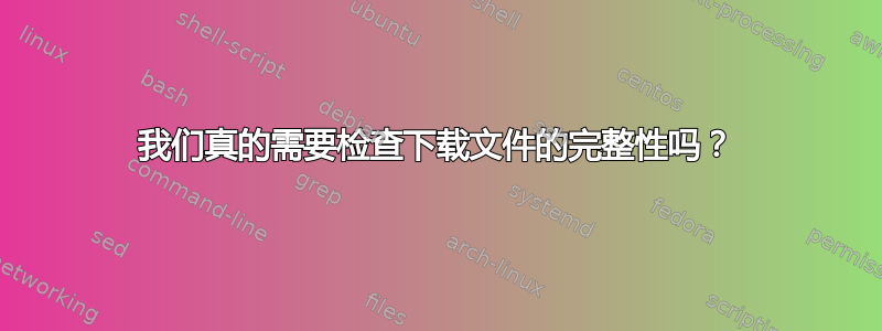 我们真的需要检查下载文件的完整性吗？