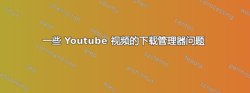 一些 Youtube 视频的下载管理器问题