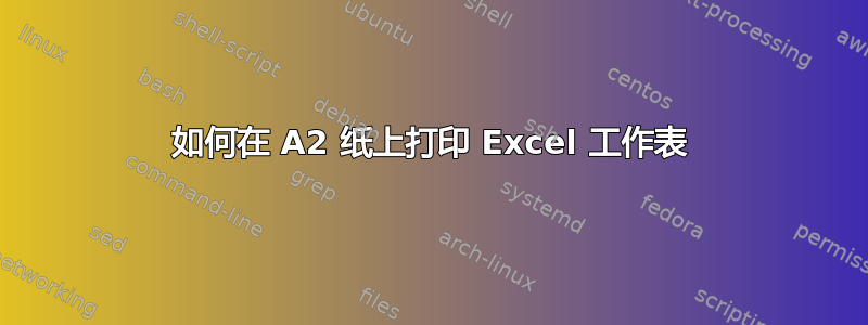 如何在 A2 纸上打印 Excel 工作表