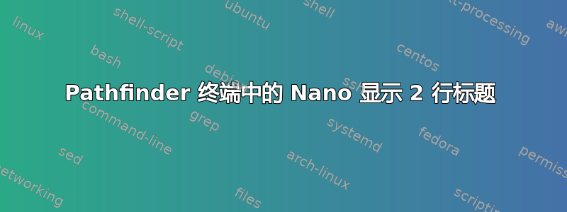 Pathfinder 终端中的 Nano 显示 2 行标题