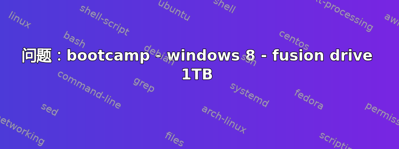 问题：bootcamp - windows 8 - fusion drive 1TB