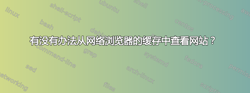 有没有办法从网络浏览器的缓存中查看网站？