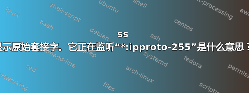 ss 显示原始套接字。它正在监听“*:ipproto-255”是什么意思？