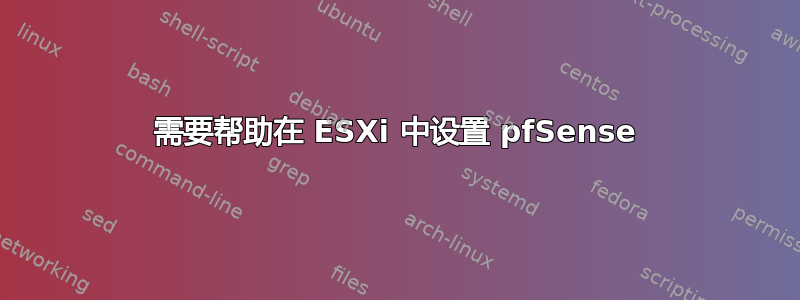 需要帮助在 ESXi 中设置 pfSense