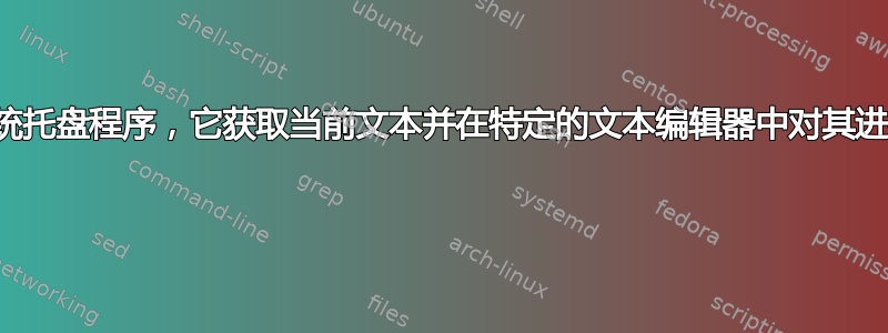 什么是系统托盘程序，它获取当前文本并在特定的文本编辑器中对其进行编辑？ 