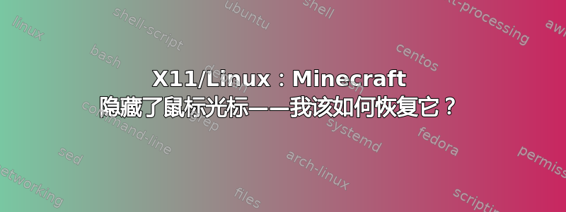 X11/Linux：Minecraft 隐藏了鼠标光标——我该如何恢复它？