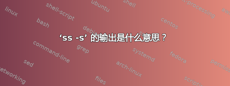 ‘ss -s’ 的输出是什么意思？