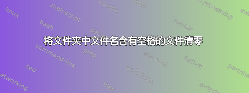 将文件夹中文件名含有空格的文件清零