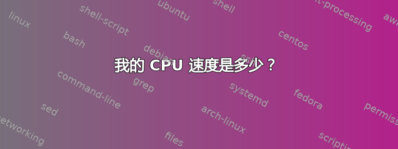 我的 CPU 速度是多少？