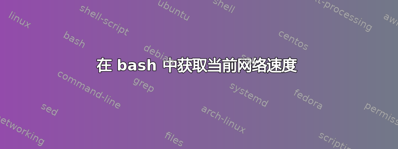 在 bash 中获取当前网络速度